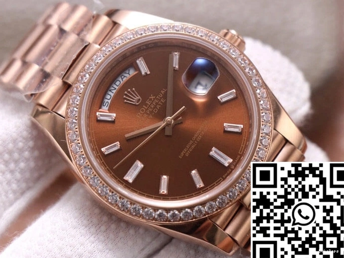Diamond Dial Chocolate M228345RBR-0006 Factory Day-Date Rolex Color EW 0329